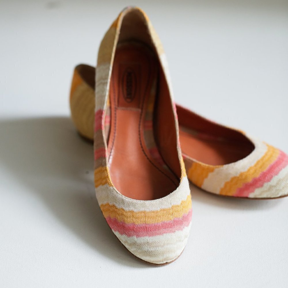 Missoni Round Toe Colorful Geometric Print  Flats - Picture 11 of 14